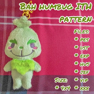 Bah Humbug ITH Embroidery Keychain Pattern