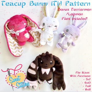 Teacup Bunny ITH Pattern