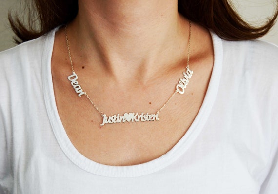 Four name necklace best sale
