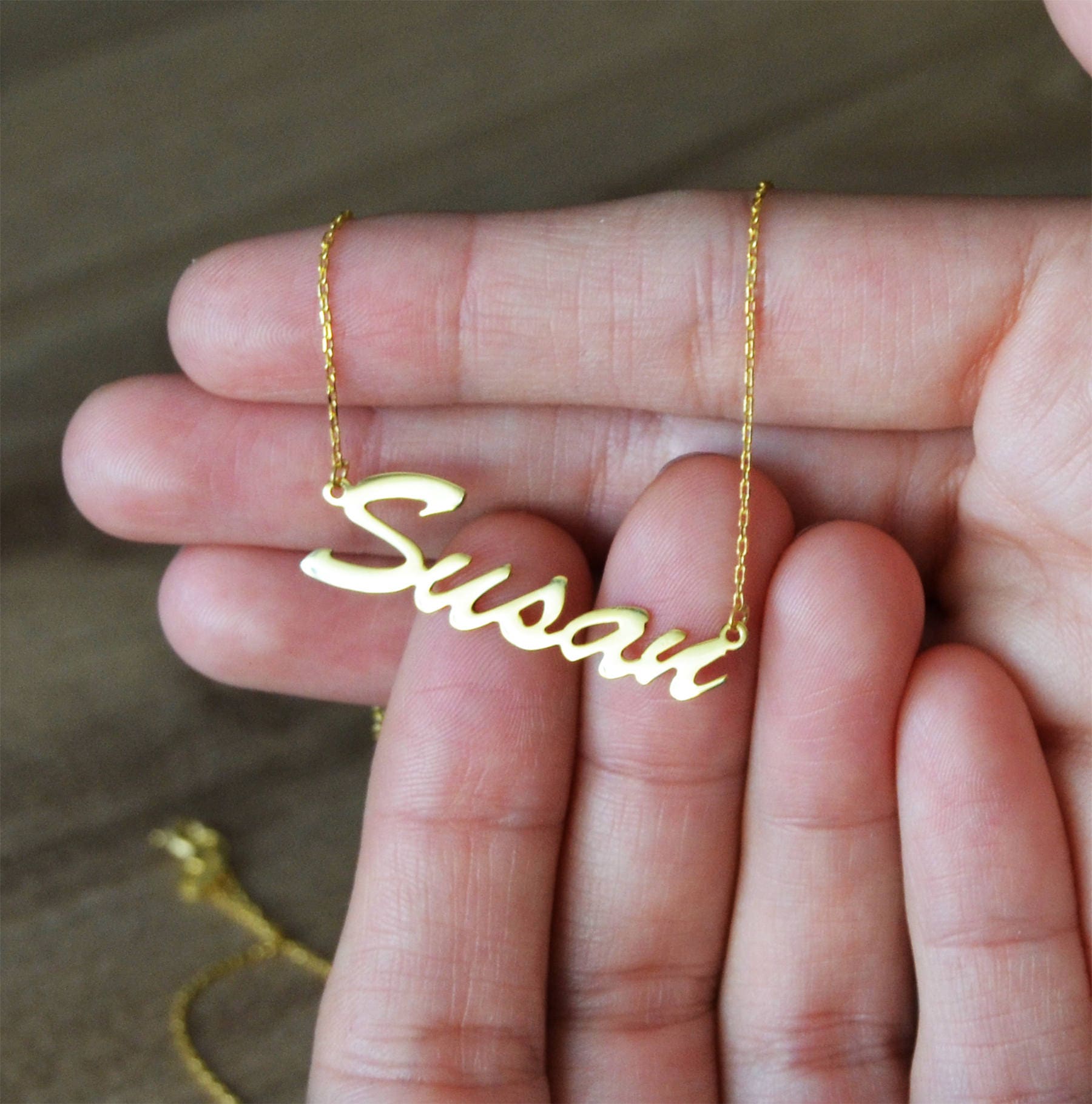 Name Necklace, Personalized Name Necklace, Custom Name Plate Necklace