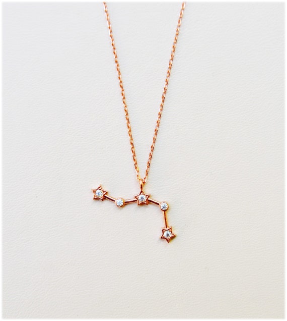 Sterling Silver and Cubic Zirconia Aries Zodiac Pendant