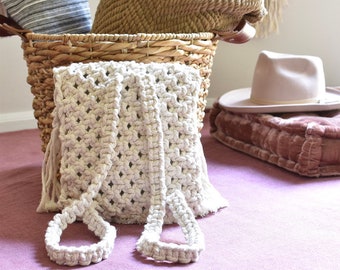 Handmade Macrame Backpack - Backpack Purse - Macrame Purse - Macrame Bag