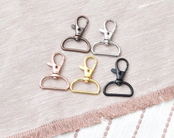 15 one inch Swivel Lobster Clasps - Lobster Clip - D Ring - Keychain Hardware - DIY Keychain