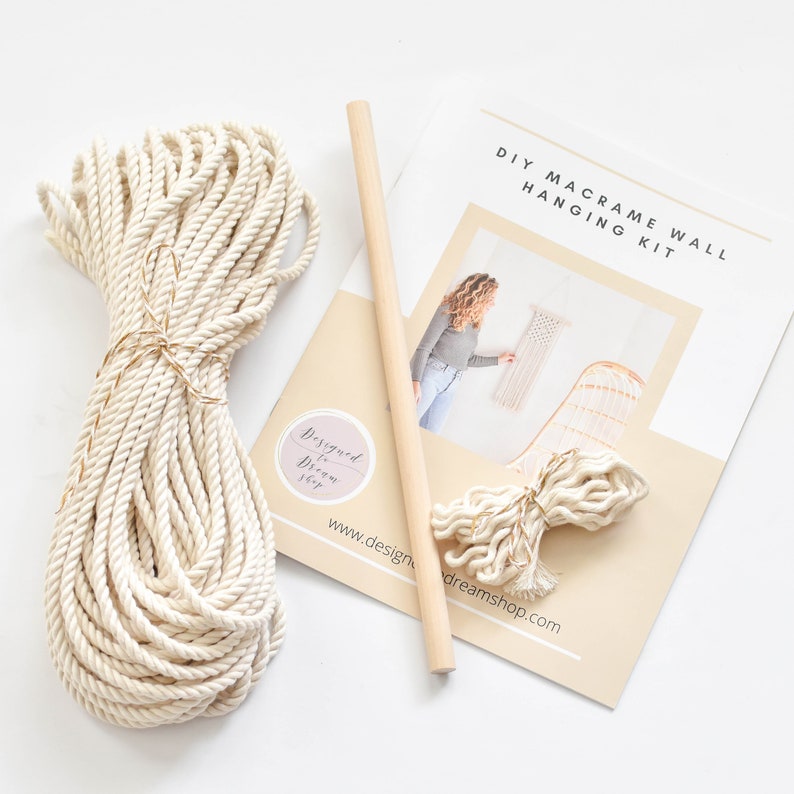 DIY Macrame Wall Hanging Kit DIY Craft Kit Macrame Kit How to Macrame Beginners Macrame Pattern image 1