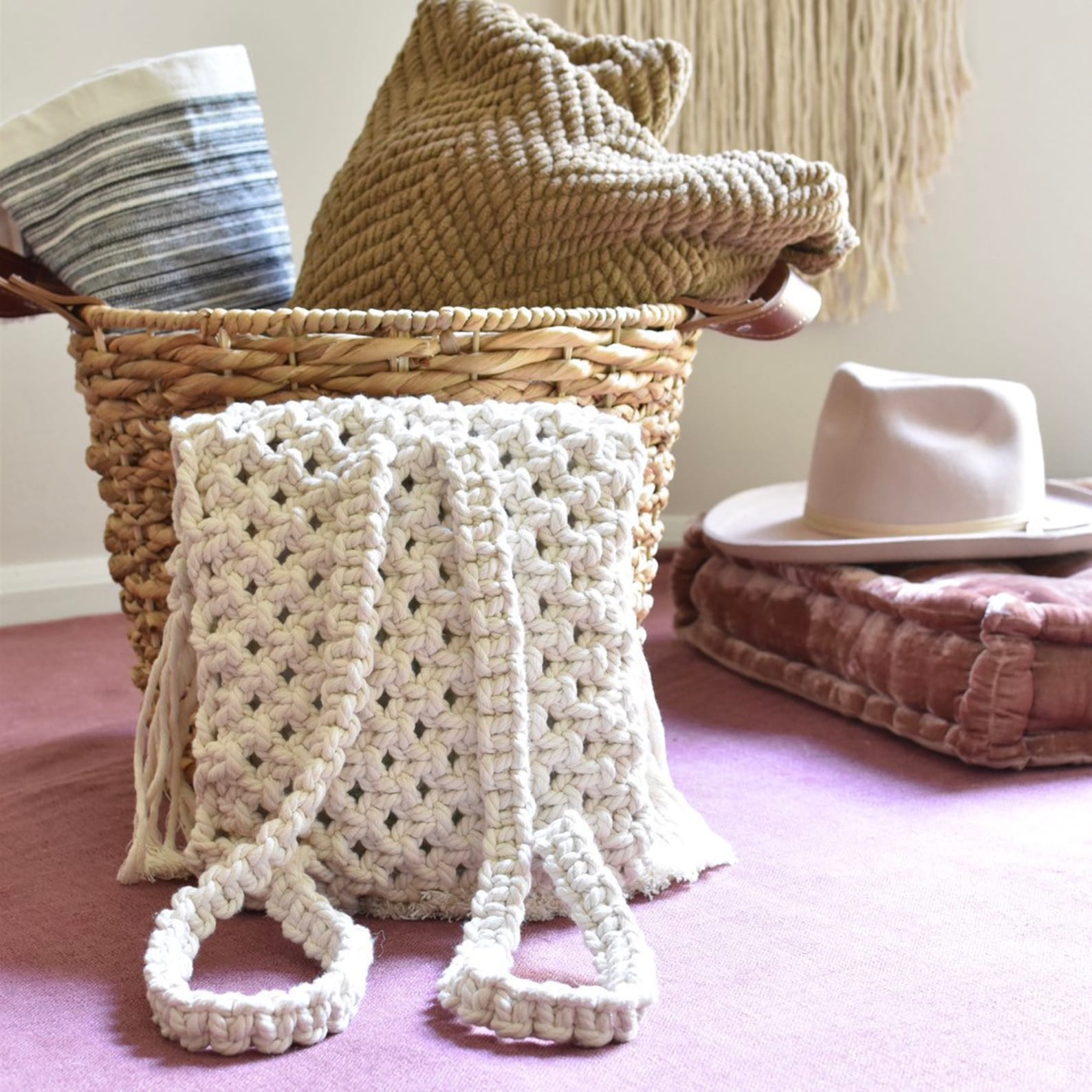 Handmade Macrame Backpack Backpack Purse Macrame Purse - Etsy