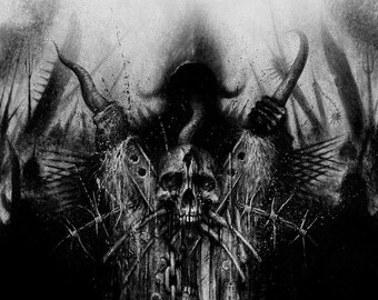 Cry Havoc, fantasy art, black metal art, death metal art, medieval, war, swords, skulls, dark art