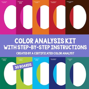 Color analysis kit frames passepartout - Diy and image consultant - Printable High quality A4/PNG digital use with Step-by-Step Instructions