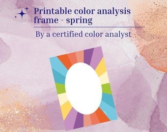 Printable color analysis frame  - Spring  - Diy and image consultant - Printable/Digital A4 pdf/png high quality