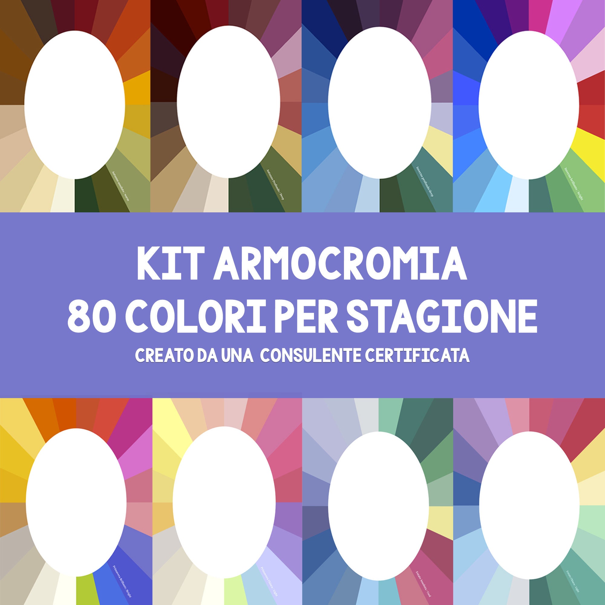 Kit Armocromia Cornici 80 Colori per Stagione per Seduta Fai Da Te E  Consulenti Di Immagine File Di Stampa PDF A4 in Alta Qualità 