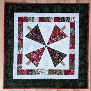 Christmas Tree Table Topper: Red & Green Holiday Decor