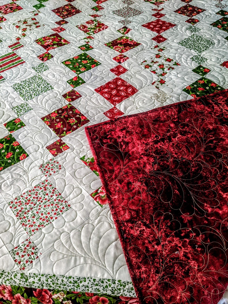 Twin Size Quilt Quilted Blanket Homemade Quilt Etsy