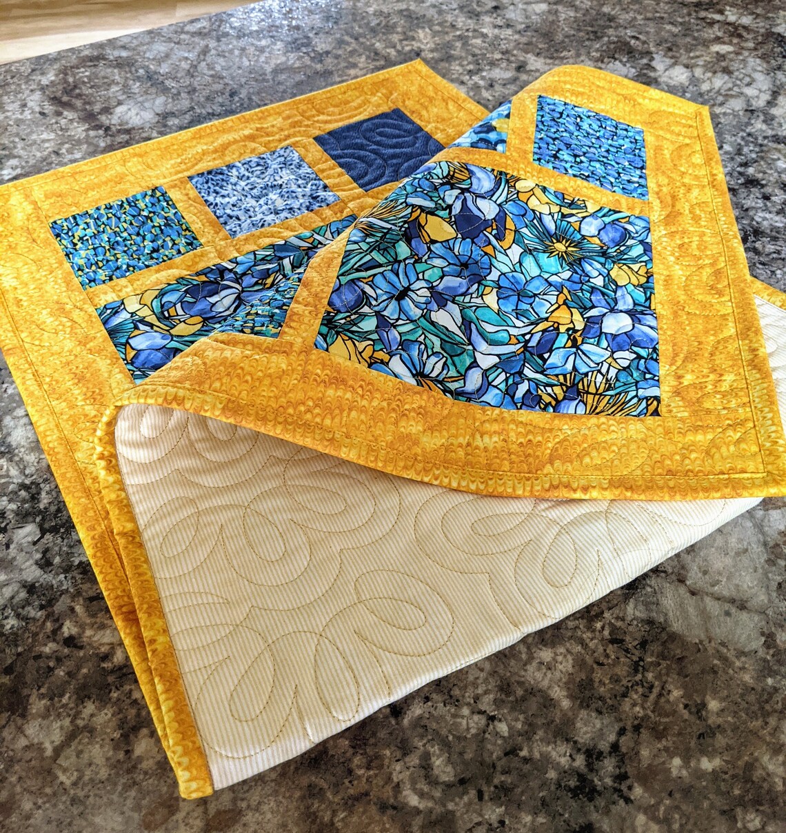 Quilted Table Runner Stained Glass Table Runner Etsy
