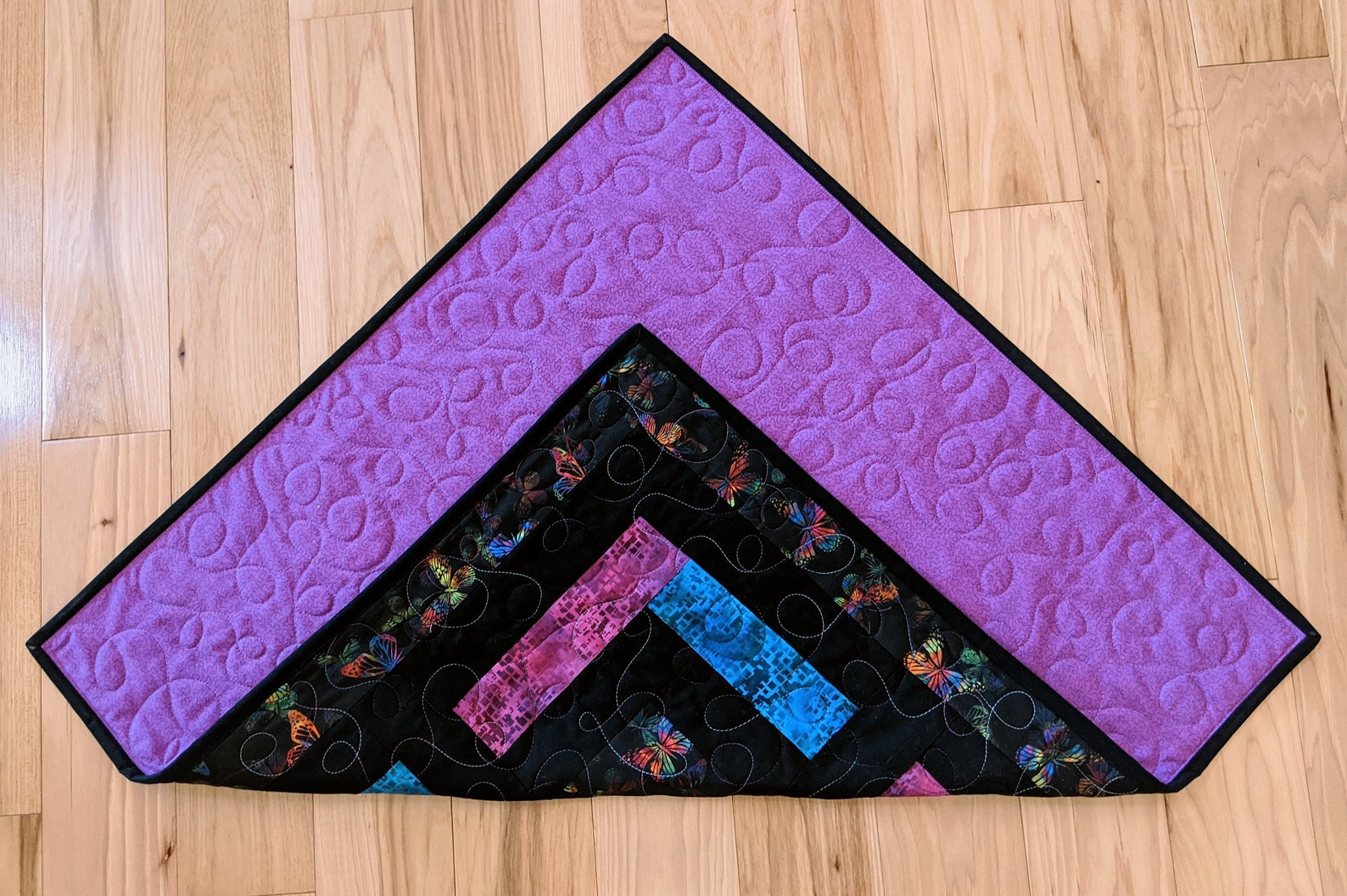 Quilted table topper Sofa table runner Black table topper Etsy