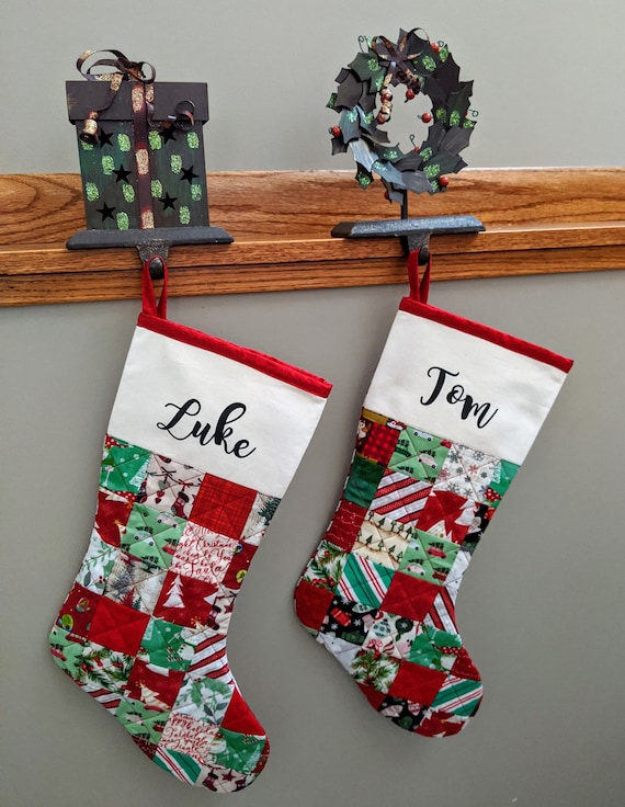 Holiday Stockings Quilted Christmas Stocking Patchwork 