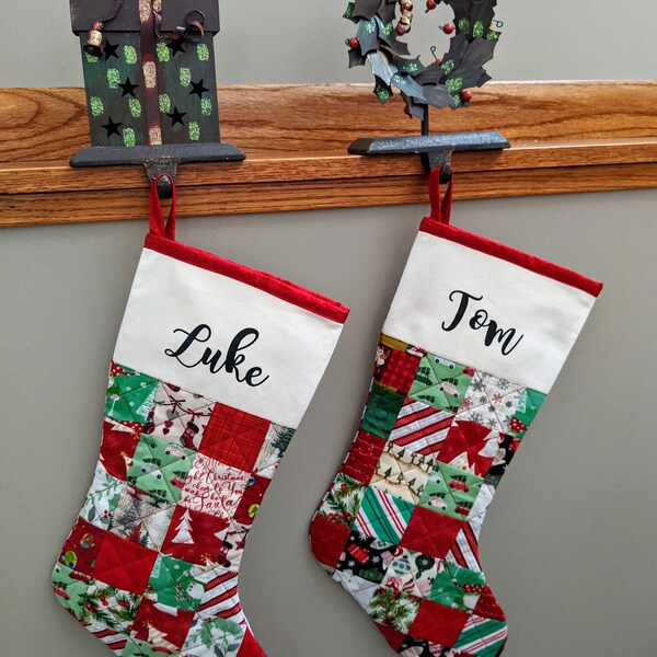 Patchwork Christmas Stockings Etsy