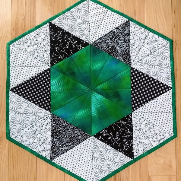 PDF pattern for hexagon table topper