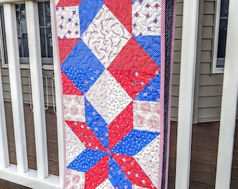 Fourth of July, Stars and stripes, Quilted table runner