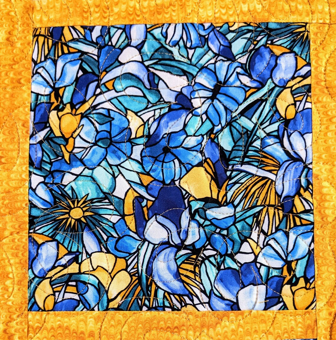 Quilted Table Runner Stained Glass Table Runner Etsy