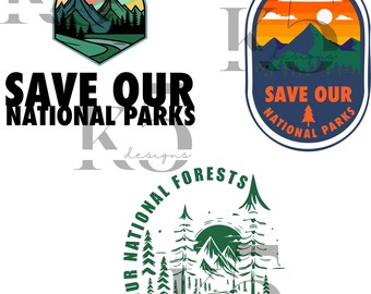 save our national parks, national forests vector art download