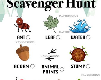 Nature Scavenger Hunt for kids