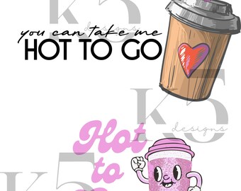HOT TO GO coffee graphics. Vector, png files