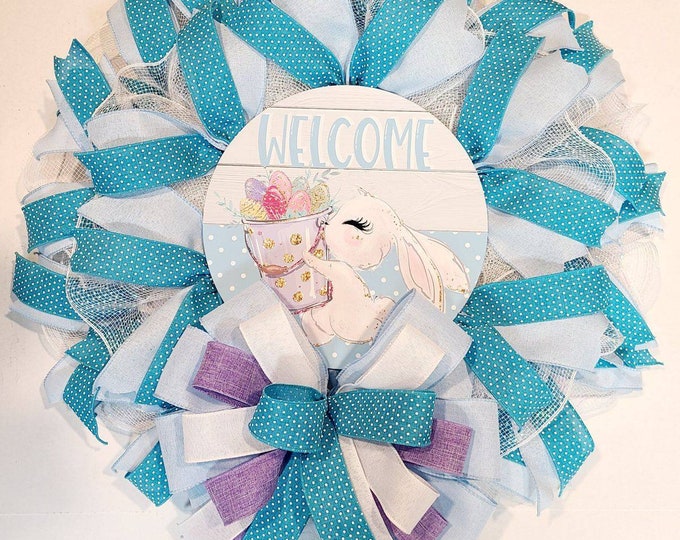 Bunny Easter Wreath,  Spring Decor, Housewarming Gift, Decor, Southern Living