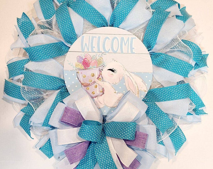 Bunny Easter Wreath,  Spring Decor, Housewarming Gift, Decor, Southern Living