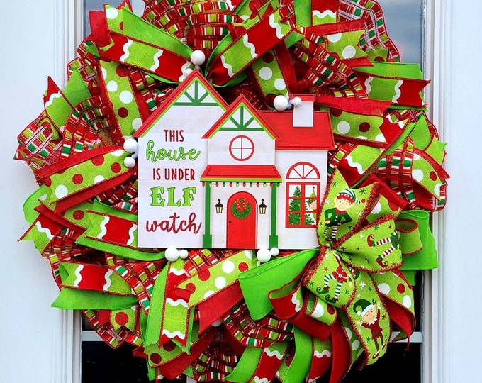 Elf Wreath, Christmas Between Doors, Holiday Decor, Whimsical Door Decor, Southern Living, Wall Decor
