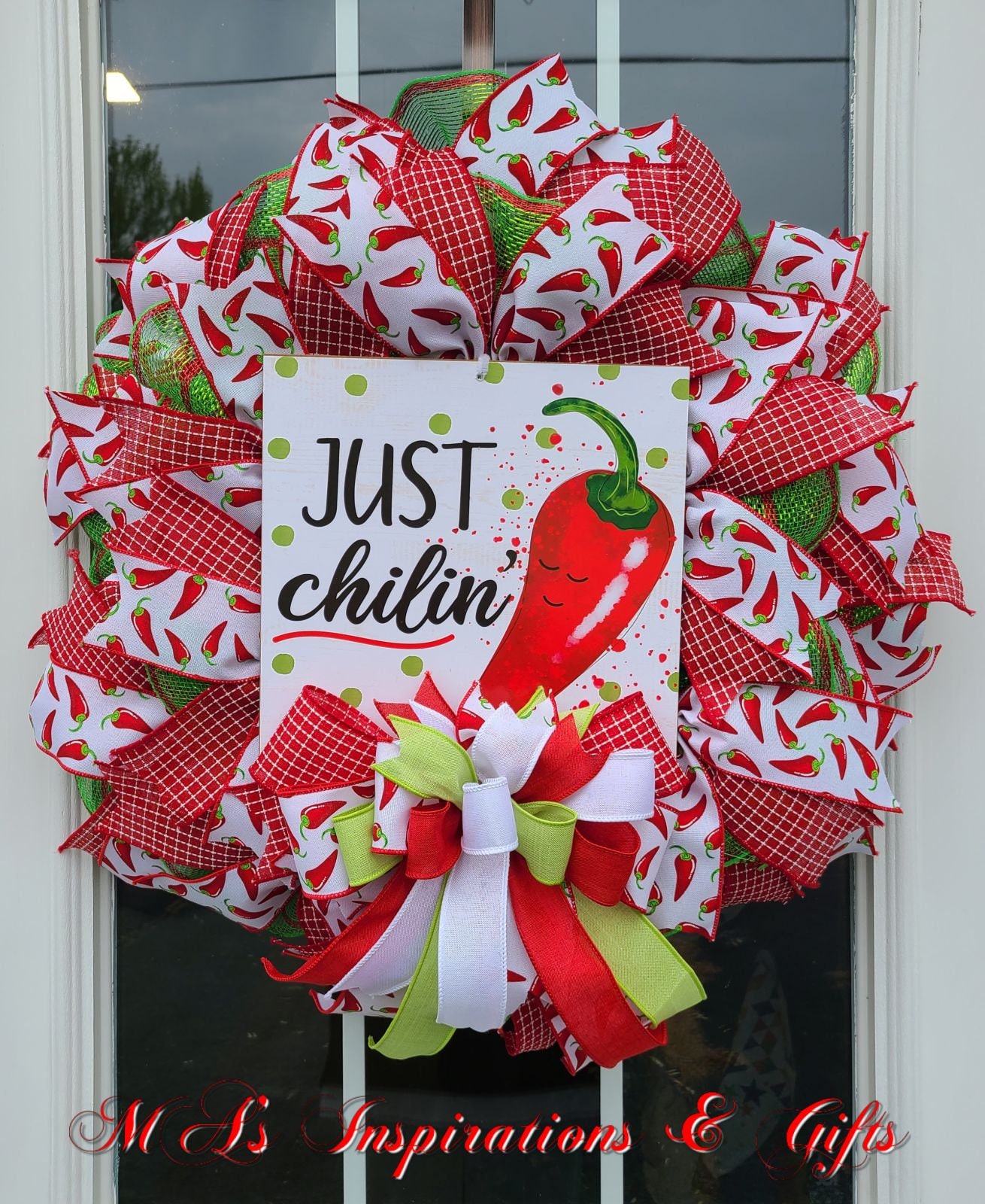 Chili Pepper Wreath, Summertime Front Door, Just Chillin’, Kitchen