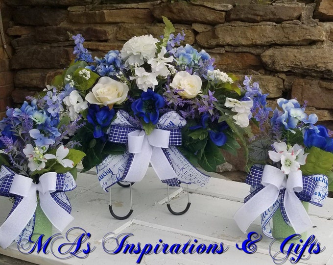 Custom Cemetary Floral Arrangements, Memorial Saddles, Vase insert florals, Gravesite Flowers