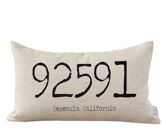 Personalized Zip Code Pillow Cover