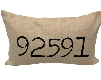 zip code pillows etsy