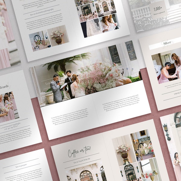 Valente CANVA Pricing Guide for Photographers | Wedding, Branding & fine art Photography Booklet Magazine Customisable Printable PDF