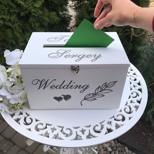 Caja de recuerdos de madera blanca, decoración rústica para bodas, contenedor para deseos, caja para despedida de soltera, caja para tarjetas con ranura, idea para regalos de boda, regalos para parejas