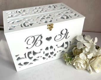 Personalisierte Hochzeit Kartenbox, Boho Hochzeit Briefkasten, Hochzeit Spardose, rustikale Hochzeitsdeko, benutzerdefinierte Hochzeitskarte Box