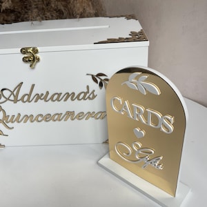 Boîte pour cartes de mariage gravée, boîte à souvenirs en bois bohème, récipient pour voeux, enseigne de mariage en or, boîte à souvenirs en bois, décorations de mariage