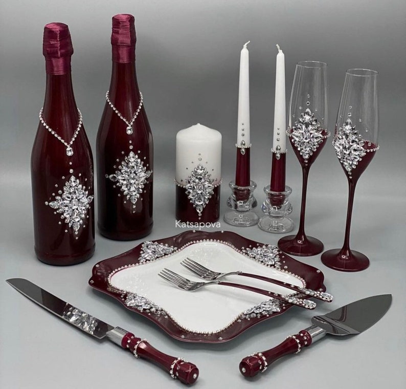 Wedding Serving Set Cake Cutting Set Wedding Toasting Flutes Etsy