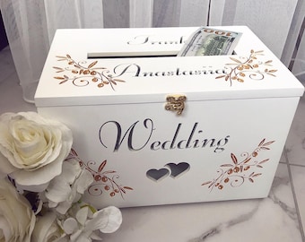 Personalisierte Hochzeit Karte Box, Hochzeit Briefkasten, Hochzeit Spardose, Hochzeitsdeko, Benutzerdefinierte Hochzeit Karte Box, Kartenbox