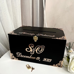 Hucha de boda gótica, contenedor para deseos, decoración de boda gótica, caja para tarjetas con ranura, caja de bienvenida para boda, decoración de buzón, regalo de boda