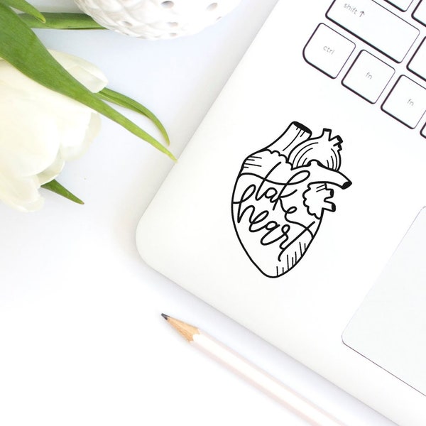 Take Heart, Anatomical Heart, Vinyl Decal, Nurse Gift, Medical Student Gift, Nurse Appreciation, Nursing School, Vinyl Sticker, Nurse Decal