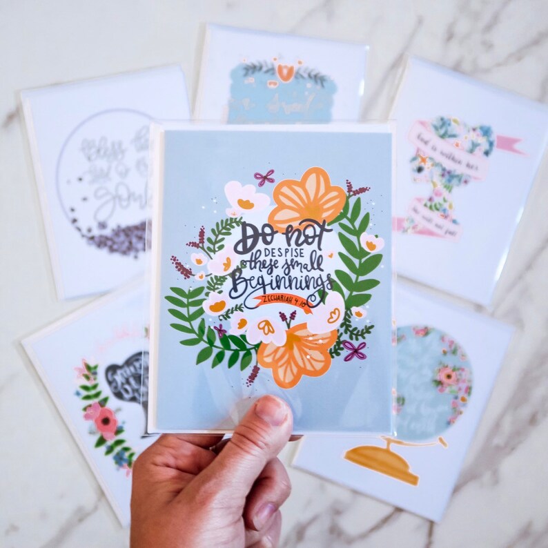 Encouragement Card Zechariah 4 10 Affirmation Card Scripture Card Graduation Card Bible Verse Card Friendship Card New Job Card