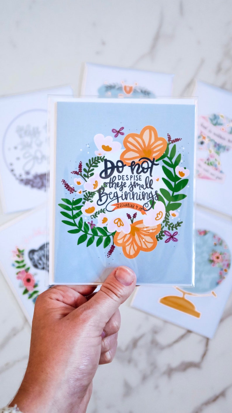 Encouragement Card Zechariah 4 10 Affirmation Card Scripture Card Graduation Card Bible Verse Card Friendship Card New Job Card