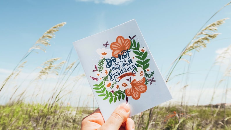 Encouragement Card Zechariah 4 10 Affirmation Card Scripture Card Graduation Card Bible Verse Card Friendship Card New Job Card
