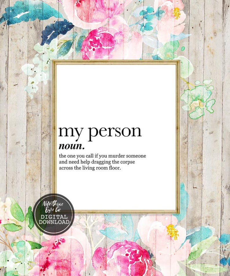 Greys Anatomy Printable You re My Person Definition Etsy Canada