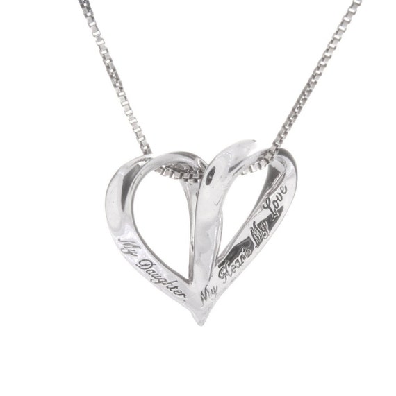 Sterling Silver My Daughter, My Heart, My Love Hea