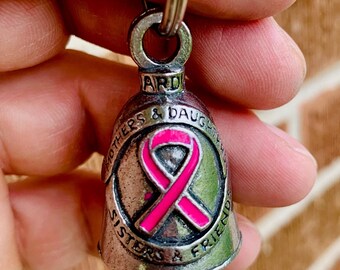 BREAST CANCER AWARENESS GUARDIAN BELL GOOD LUCK GIFT SET Keychain Lucky Charm 