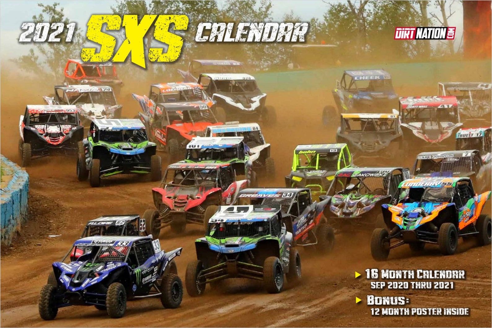 2021 SXS RACING Deluxe Wall Calendar 16 months quad sxs side | Etsy