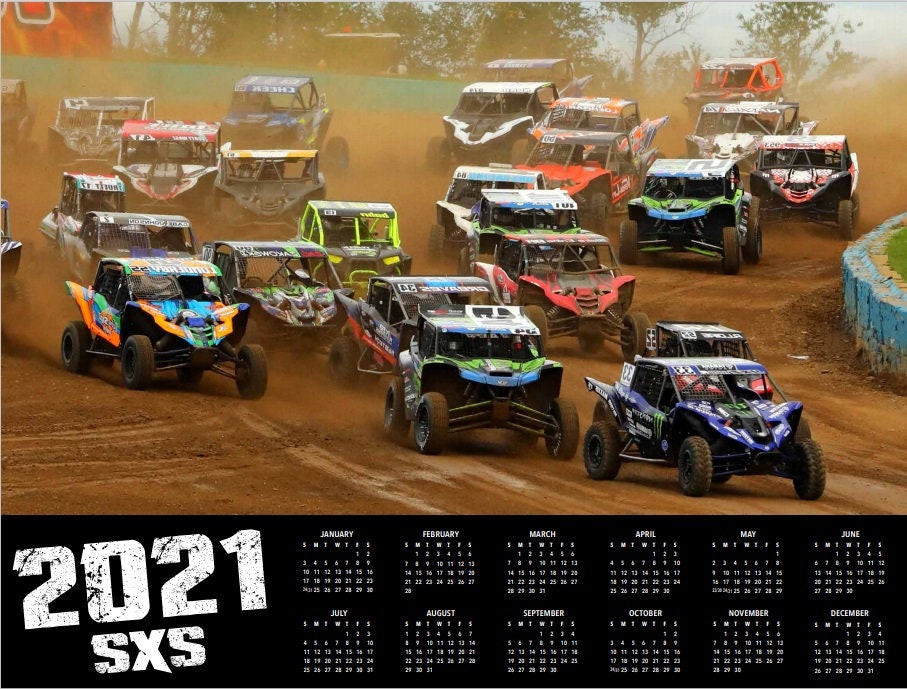 2021 SXS RACING Deluxe Wall Calendar 16 months quad sxs side | Etsy