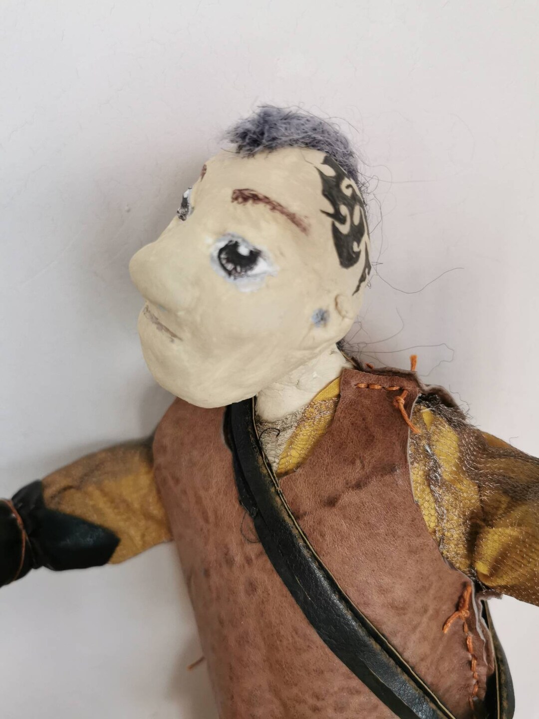 Viking doll, artcloth doll, softsculpture, heirloom doll, character