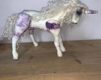 Unicorn softsculpture, cloth doll, art doll, fantasy creature, collectors heirloom, magical unicorn, home decor